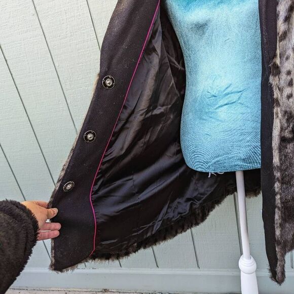 Juicy Couture Faux Fur Ombre Cheetah Print Button up Cardigan. XL - Picture 7 of 10